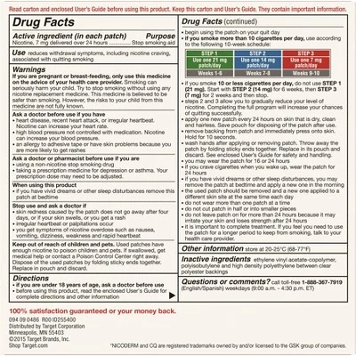 Up & Up Nicotine Stop Smoking Aid Clear Patches Step 3 - 14ct - up & up™