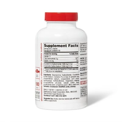 Up & Up Extra Strength Glucosamine Chondroitin Sulfate Dietary Supplement Tablets - 180ct - up & up™